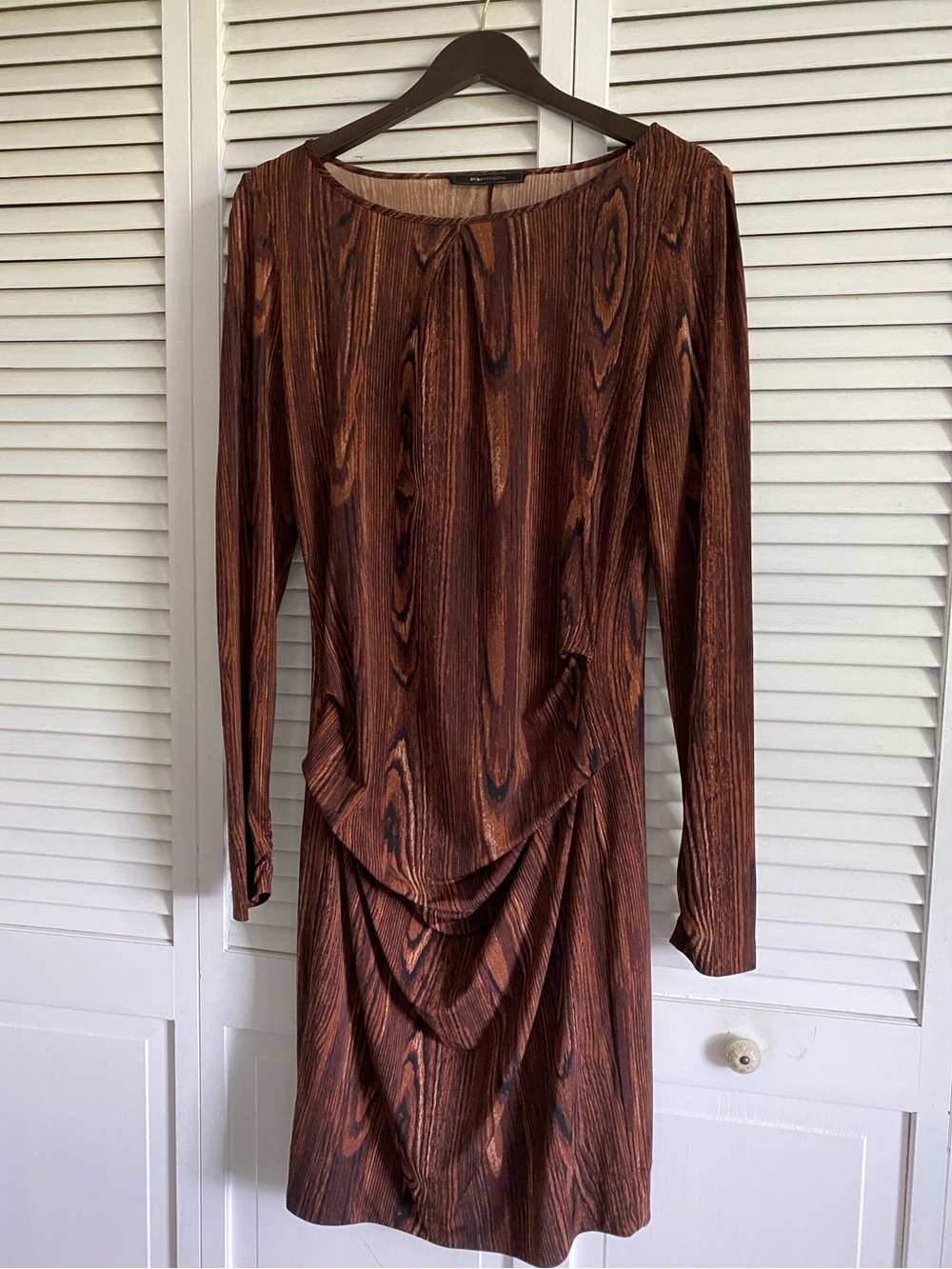 BCBG Max Azria wood print jersey dress
